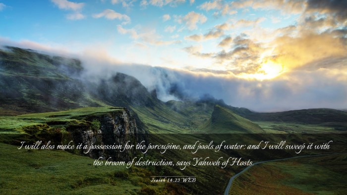 Picture 03 - Isaiah 14:23 WEB Desktop Wallpaper - I will also make it a possession for the - Desktop Bible Verse Wallpaper