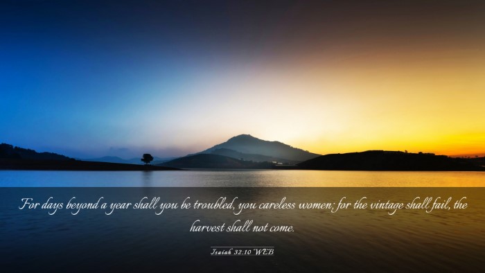Picture 03 - Isaiah 32:10 WEB Desktop Wallpaper - For days beyond a year shall you be troubled, you - Desktop Bible Verse Wallpaper