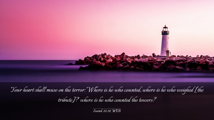 Picture 03 - Isaiah 33:18 WEB Desktop Wallpaper - Your heart shall muse on the terror: Where is he - Desktop Bible Verse Wallpaper