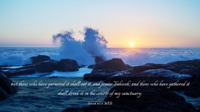 Picture 03 - Isaiah 62:9 WEB Desktop Wallpaper - but those who have garnered it shall eat it, and - Desktop Bible Verse Wallpaper