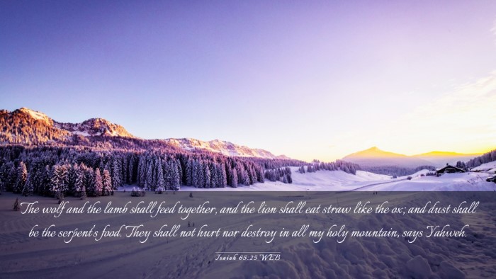 Picture 03 - Isaiah 65:25 WEB Desktop Wallpaper - The wolf and the lamb shall feed together, and - Desktop Bible Verse Wallpaper
