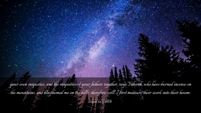 Picture 03 - Isaiah 65:7 WEB Desktop Wallpaper - your own iniquities, and the iniquities of your - Desktop Bible Verse Wallpaper