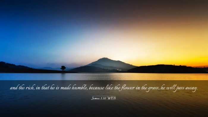 Picture 03 - James 1:10 WEB Desktop Wallpaper - and the rich, in that he is made humble, because - Desktop Bible Verse Wallpaper