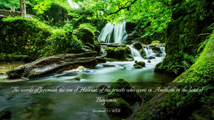 Picture 03 - Jeremiah 1:1 WEB Desktop Wallpaper - The words of Jeremiah the son of Hilkiah, of the - Desktop Bible Verse Wallpaper