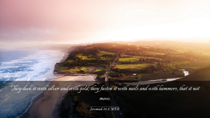 Picture 03 - Jeremiah 10:4 WEB Desktop Wallpaper - They deck it with silver and with gold; they - Desktop Bible Verse Wallpaper