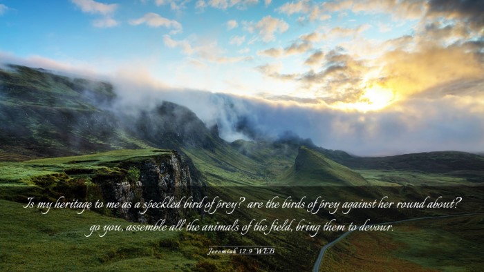 Picture 03 - Jeremiah 12:9 WEB Desktop Wallpaper - Is my heritage to me as a speckled bird of prey? - Desktop Bible Verse Wallpaper