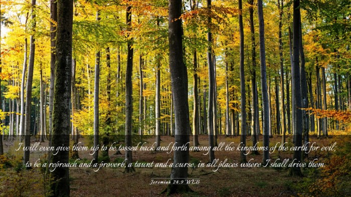 Picture 03 - Jeremiah 24:9 WEB Desktop Wallpaper - I will even give them up to be tossed back and - Desktop Bible Verse Wallpaper