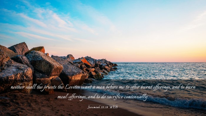 Picture 03 - Jeremiah 33:18 WEB Desktop Wallpaper - neither shall the priests the Levites want a man - Desktop Bible Verse Wallpaper