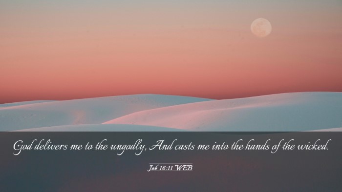 Picture 03 - Job 16:11 WEB Desktop Wallpaper - God delivers me to the ungodly, And casts me into - Desktop Bible Verse Wallpaper