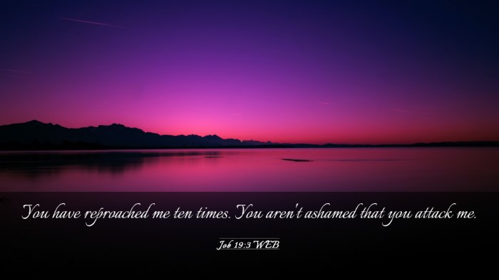 Picture 03 - Job 19:3 WEB Desktop Wallpaper - You have reproached me ten times. You aren't - Desktop Bible Verse Wallpaper