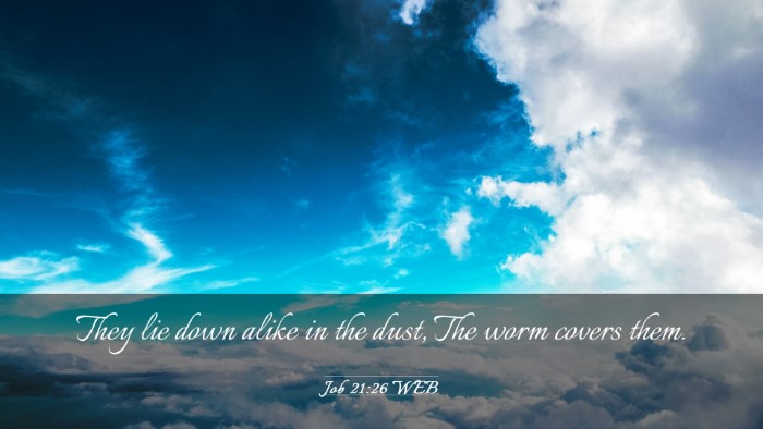 Picture 03 - Job 21:26 WEB Desktop Wallpaper - They lie down alike in the dust, The worm covers - Desktop Bible Verse Wallpaper