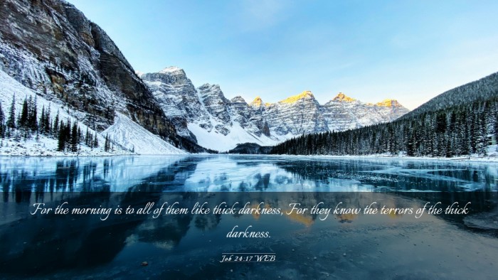 Picture 03 - Job 24:17 WEB Desktop Wallpaper - For the morning is to all of them like thick - Desktop Bible Verse Wallpaper