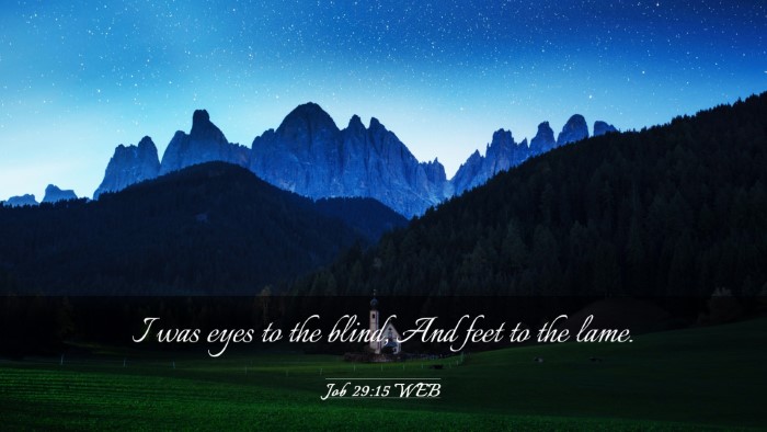 Picture 03 - Job 29:15 WEB Desktop Wallpaper - I was eyes to the blind, And feet to the - Desktop Bible Verse Wallpaper