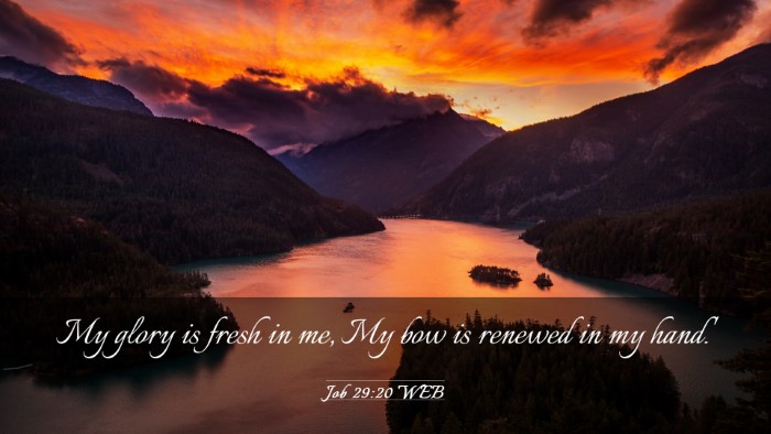 Picture 03 - Job 29:20 WEB Desktop Wallpaper - My glory is fresh in me, My bow is renewed in my - Desktop Bible Verse Wallpaper