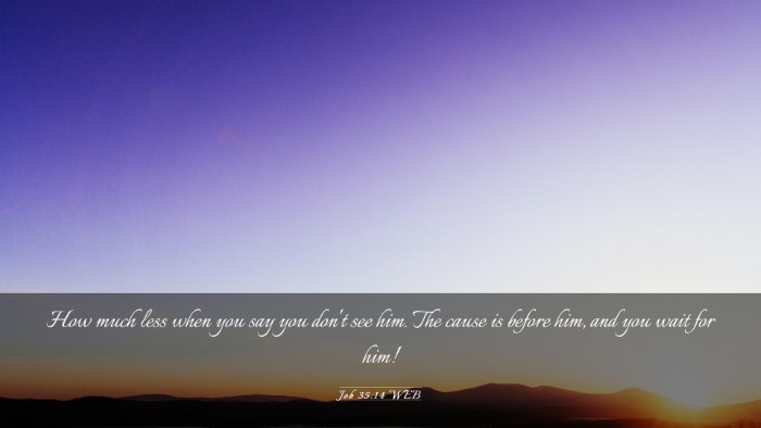 Picture 03 - Job 35:14 WEB Desktop Wallpaper - How much less when you say you don't see him. The - Desktop Bible Verse Wallpaper