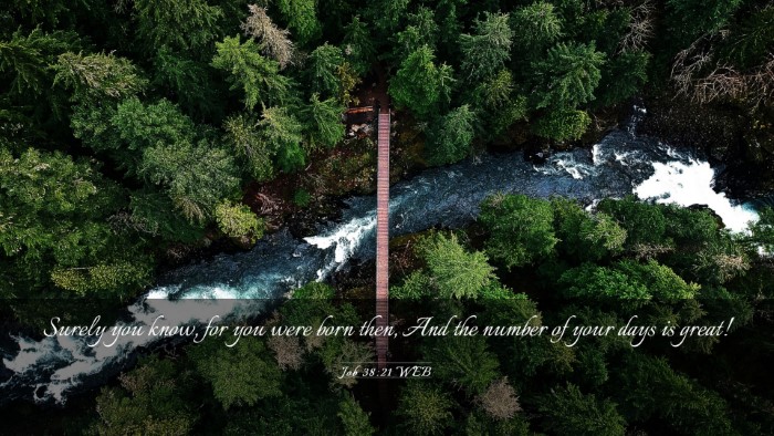 Picture 03 - Job 38:21 WEB Desktop Wallpaper - Surely you know, for you were born then, And the - Desktop Bible Verse Wallpaper