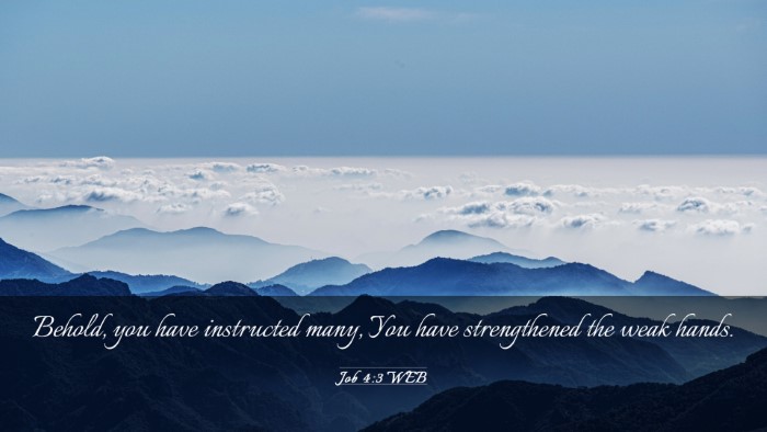 Picture 03 - Job 4:3 WEB Desktop Wallpaper - Behold, you have instructed many, You have - Desktop Bible Verse Wallpaper