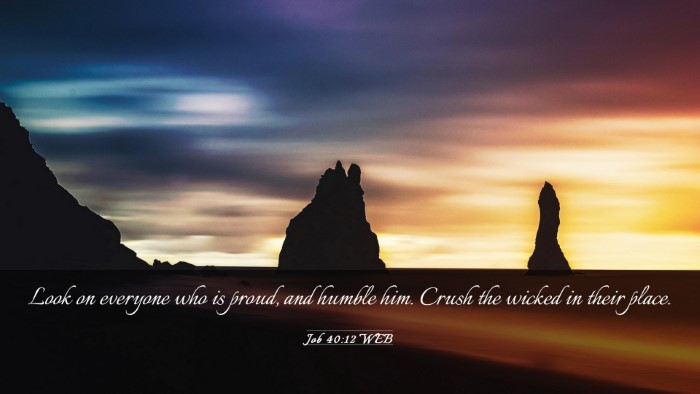 Picture 03 - Job 40:12 WEB Desktop Wallpaper - Look on everyone who is proud, and humble him. - Desktop Bible Verse Wallpaper