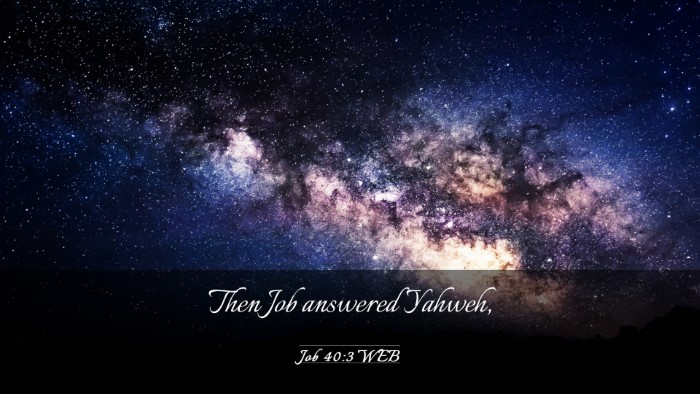 Picture 03 - Job 40:3 WEB Desktop Wallpaper - Then Job answered - Desktop Bible Verse Wallpaper
