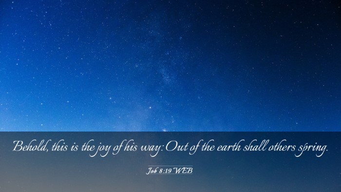 Picture 03 - Job 8:19 WEB Desktop Wallpaper - Behold, this is the joy of his way: Out of the - Desktop Bible Verse Wallpaper