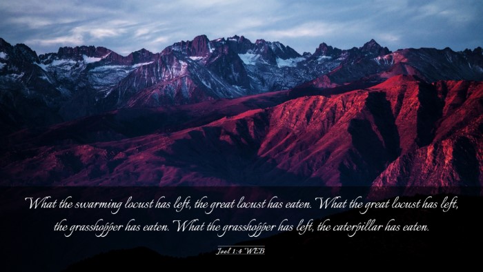 Picture 03 - Joel 1:4 WEB Desktop Wallpaper - What the swarming locust has left, the great - Desktop Bible Verse Wallpaper