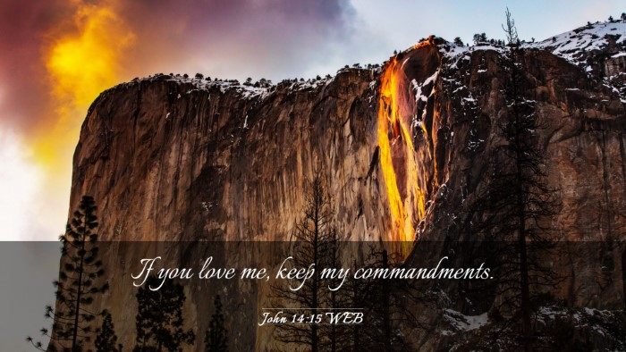 Picture 03 - John 14:15 WEB Desktop Wallpaper - If you love me, keep my - Desktop Bible Verse Wallpaper