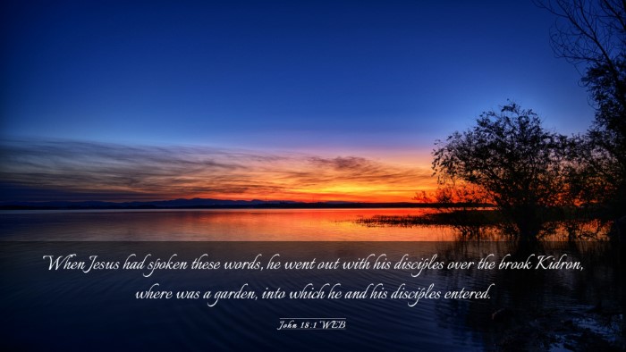 Picture 03 - John 18:1 WEB Desktop Wallpaper - When Jesus had spoken these words, he went out - Desktop Bible Verse Wallpaper
