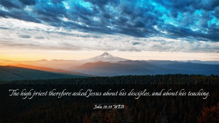 Picture 03 - John 18:19 WEB Desktop Wallpaper - The high priest therefore asked Jesus about his - Desktop Bible Verse Wallpaper
