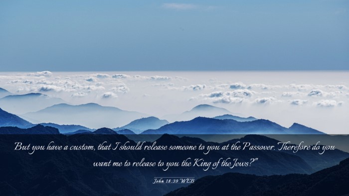 Picture 03 - John 18:39 WEB Desktop Wallpaper - But you have a custom, that I should release - Desktop Bible Verse Wallpaper