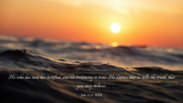 Picture 03 - John 19:35 WEB Desktop Wallpaper - He who has seen has testified, and his testimony - Desktop Bible Verse Wallpaper
