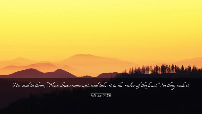 Picture 03 - John 2:8 WEB Desktop Wallpaper - He said to them, 