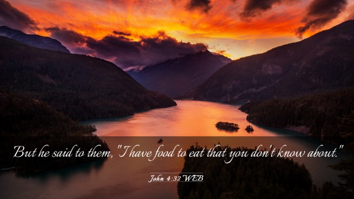 Picture 03 - John 4:32 WEB Desktop Wallpaper - But he said to them, 