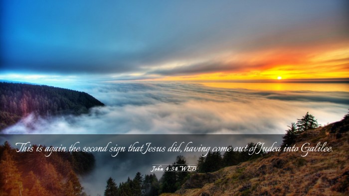 Picture 03 - John 4:54 WEB Desktop Wallpaper - This is again the second sign that Jesus did, - Desktop Bible Verse Wallpaper