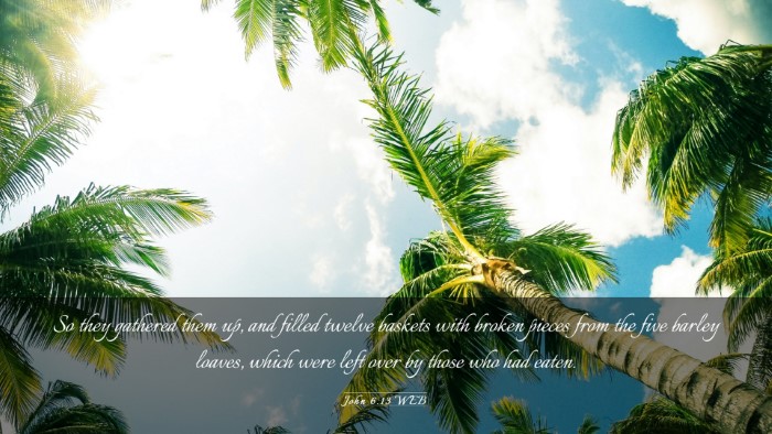 Picture 03 - John 6:13 WEB Desktop Wallpaper - So they gathered them up, and filled twelve - Desktop Bible Verse Wallpaper