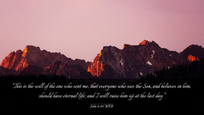 Picture 03 - John 6:40 WEB Desktop Wallpaper - This is the will of the one who sent me, that - Desktop Bible Verse Wallpaper