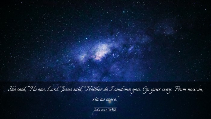 Picture 03 - John 8:11 WEB Desktop Wallpaper - She said, 