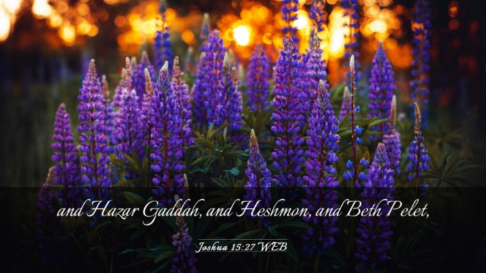 Picture 03 - Joshua 15:27 WEB Desktop Wallpaper - and Hazar Gaddah, and Heshmon, and Beth - Desktop Bible Verse Wallpaper
