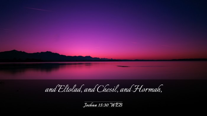 Picture 03 - Joshua 15:30 WEB Desktop Wallpaper - and Eltolad, and Chesil, and - Desktop Bible Verse Wallpaper
