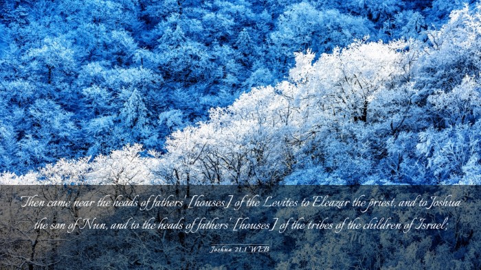 Picture 03 - Joshua 21:1 WEB Desktop Wallpaper - Then came near the heads of fathers' [houses] of - Desktop Bible Verse Wallpaper