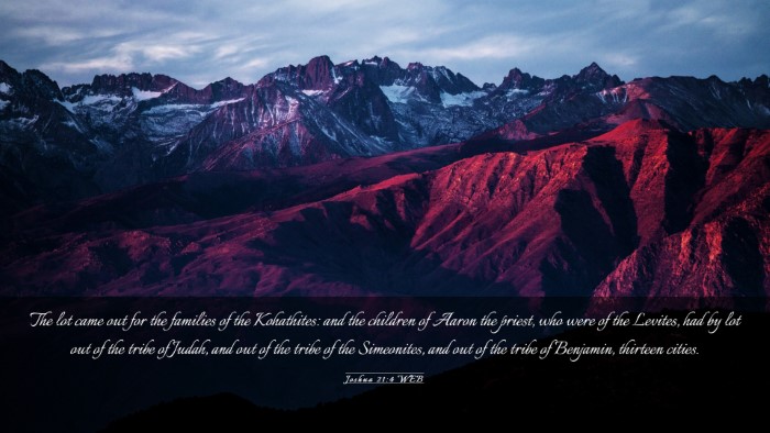 Picture 03 - Joshua 21:4 WEB Desktop Wallpaper - The lot came out for the families of the - Desktop Bible Verse Wallpaper
