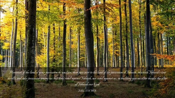 Picture 03 - Joshua 22:19 WEB Desktop Wallpaper - However, if the land of your possession be - Desktop Bible Verse Wallpaper