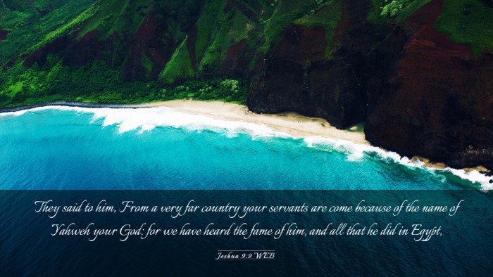 Picture 03 - Joshua 9:9 WEB Desktop Wallpaper - They said to him, From a very far country your - Desktop Bible Verse Wallpaper