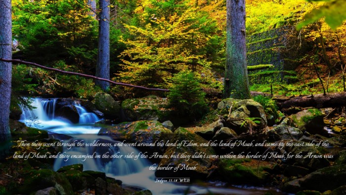 Picture 03 - Judges 11:18 WEB Desktop Wallpaper - Then they went through the wilderness, and went - Desktop Bible Verse Wallpaper
