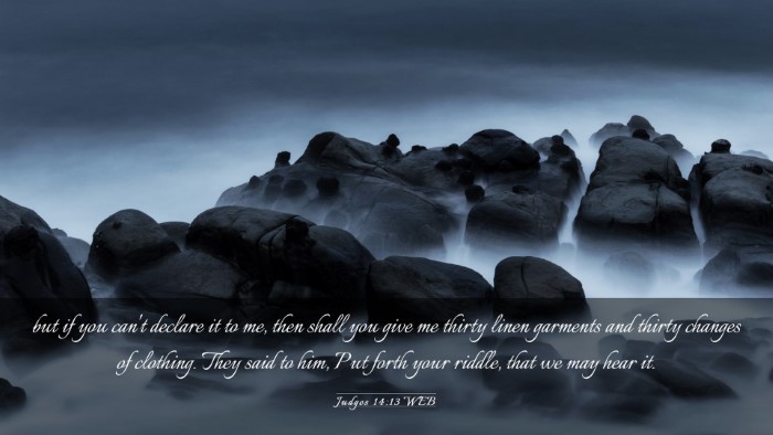 Picture 03 - Judges 14:13 WEB Desktop Wallpaper - but if you can't declare it to me, then shall you - Desktop Bible Verse Wallpaper
