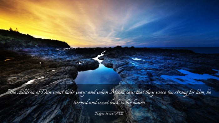 Picture 03 - Judges 18:26 WEB Desktop Wallpaper - The children of Dan went their way: and when - Desktop Bible Verse Wallpaper
