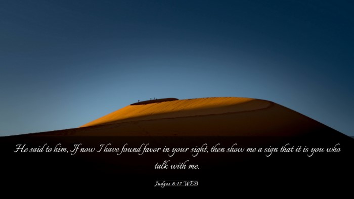 Picture 03 - Judges 6:17 WEB Desktop Wallpaper - He said to him, If now I have found favor in your - Desktop Bible Verse Wallpaper