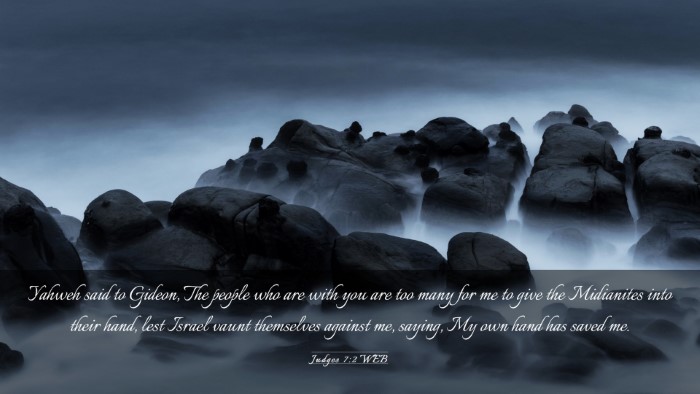 Picture 03 - Judges 7:2 WEB Desktop Wallpaper - Yahweh said to Gideon, The people who are with - Desktop Bible Verse Wallpaper