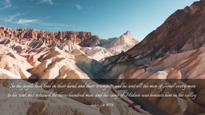 Picture 03 - Judges 7:8 WEB Desktop Wallpaper - So the people took food in their hand, and their - Desktop Bible Verse Wallpaper