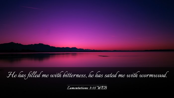 Picture 03 - Lamentations 3:15 WEB Desktop Wallpaper - He has filled me with bitterness, he has sated me - Desktop Bible Verse Wallpaper