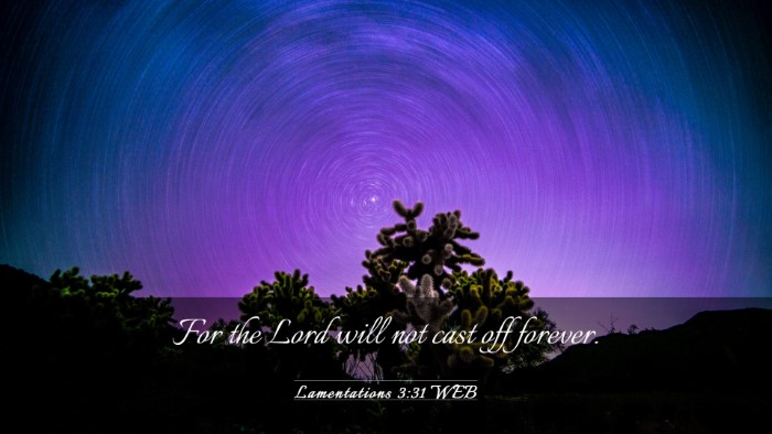 Picture 03 - Lamentations 3:31 WEB Desktop Wallpaper - For the Lord will not cast off - Desktop Bible Verse Wallpaper
